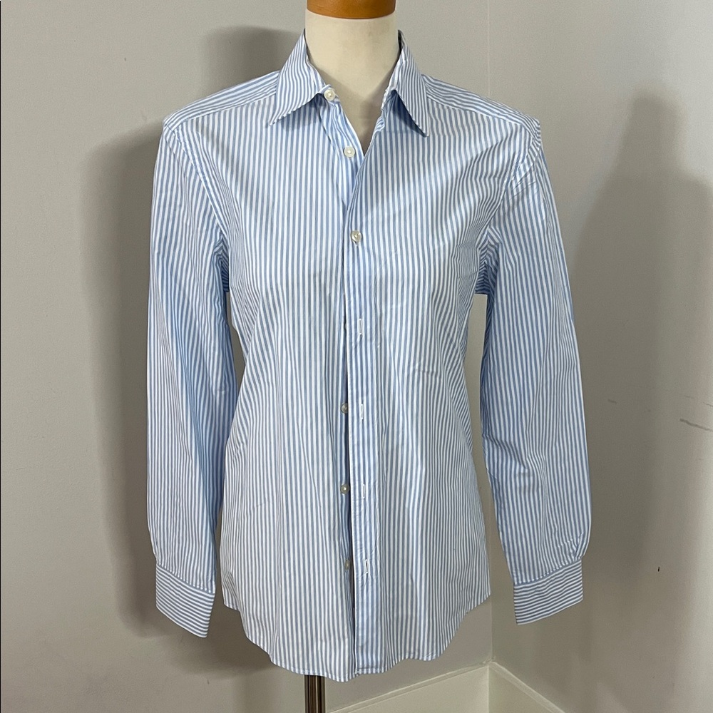 Zara Sky Blue Striped Dress Shirt